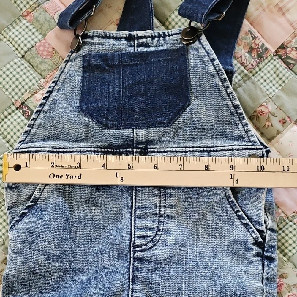 Wonder Nation Kids Denim Bib Overalls- Shorts  18 M. - Picture 7 of 7